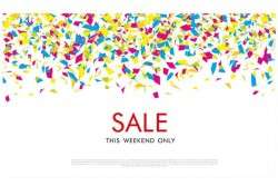 Colored confetti with sale background vector 02