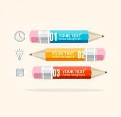 Pencil modern business infographic template vector material 03