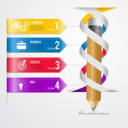 Pencil modern business infographic template vector material 05