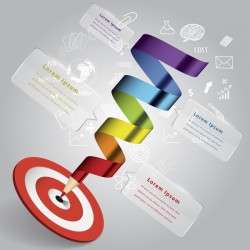 pencil with serpentine ribbon infographic vector