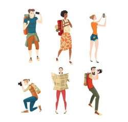 Travel people illustration vector set 02