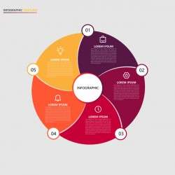 Dark red infographic template vectors 13