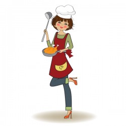 Cooking housewife vector material 01