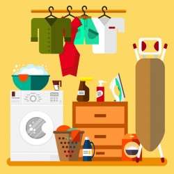 Laundry room design vector
