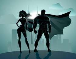 Superman and woman design vector 05