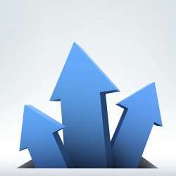 3D blue arrow background vector 03