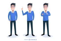 Business cartoon illustration set