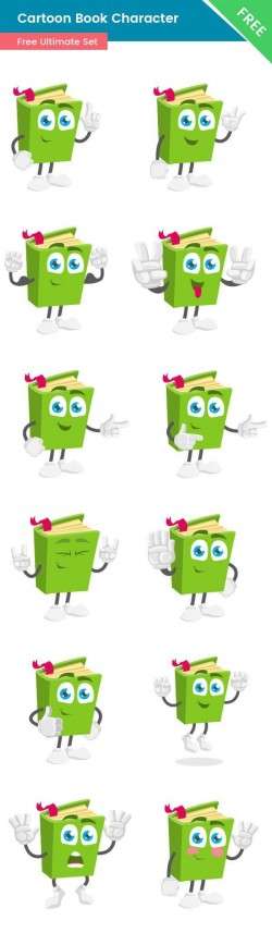 Cartoon Book Vector Set