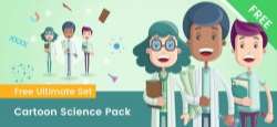 Cartoon Scientist Characters Set