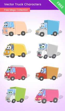 Cartoon Truck Vector Characters