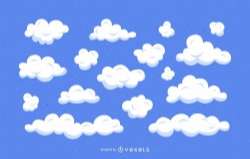 Clouds cartoon illustration set