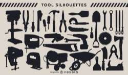 Construction tools silhouette set