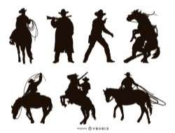 Cowboy Silhouette Set