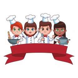 Cute chef children cartoon