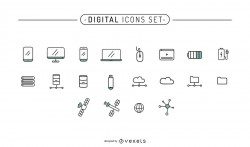 Digital Icons Stroke Set