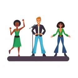 Disco people cartoon