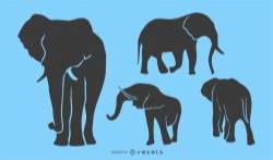 Elephant Silhouette Set