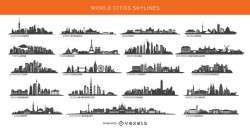 19 famous cities skylines including Paris, London, Sidney