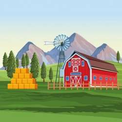 Farm with barn scenery