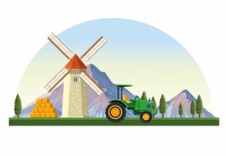 Farm with barn scenery
