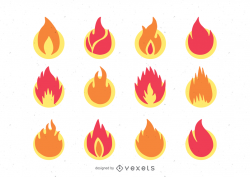 Flame icon 1 vector