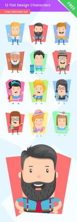 Free Flat Design Characters Ultimate Set