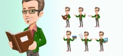 Free Vector Smart Guy Character