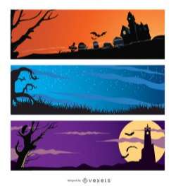 Halloween banner set