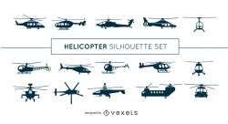 Helicopter silhouette set