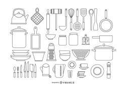 Kitchen tools stroke set