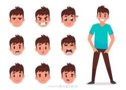 Man facial expression set
