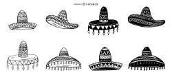 Mexican Hat Illustration Set