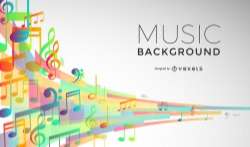 Music signs flow background