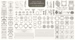 170 Ornaments Mega Pack: Dividers, frames, corners, borders
