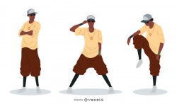 Rapper Man Vector Set