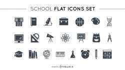 School flat icon set