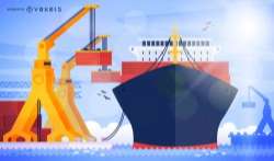 Seaport harbor illustration with ship