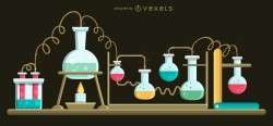 Set of Boiling Flasks Illustration