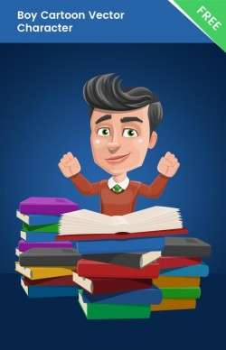 Smart Cartoon Boy Vector