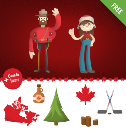 Vector Canada Cartoon Characters set