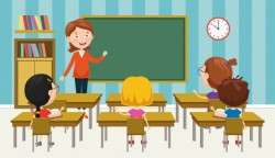 Vector illustration of classroom