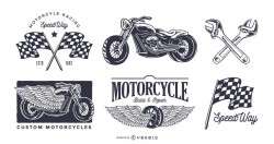 Vintage motorcycle logo set