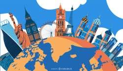 World Landmarks Illustration Design