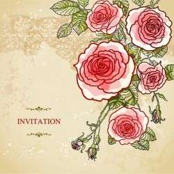 Abstract Roses Vintage Wedding Invitation