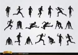 Athletes silhouettes set