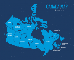 Blue Canada Day Vector Map