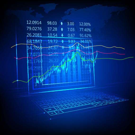 Blue Tech Fluorescent Financial Chart Background