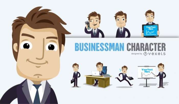 Businessman Cartoon character several poses