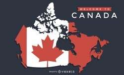 Canada map with flag design