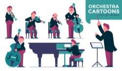 Classical music orchestra illustration